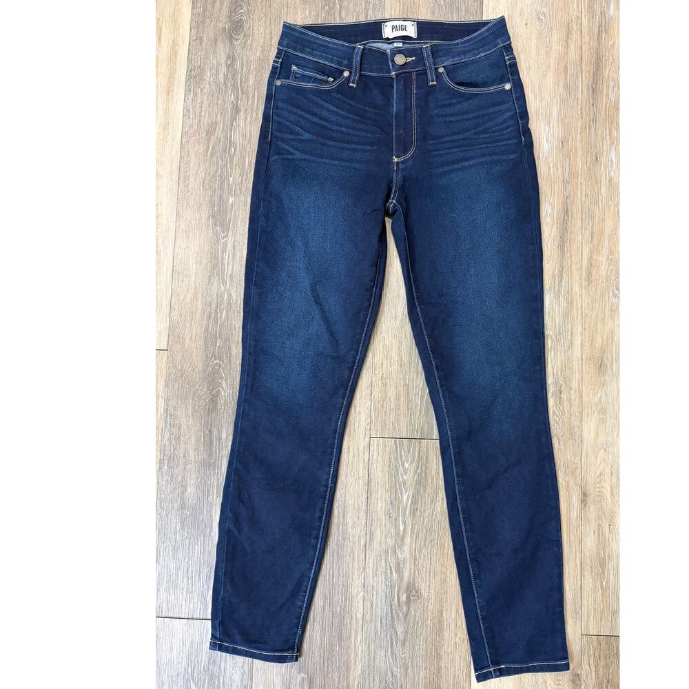 PAIGE Dark Wash Skinny Jeans Women’s Size 27 Mid Rise Stretch Denim Classic